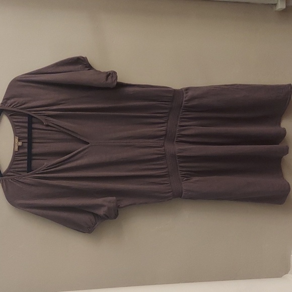 LILLA P Elastic Waist Split Neck Short Sleeve Mini Dress - Picture 4 of 13